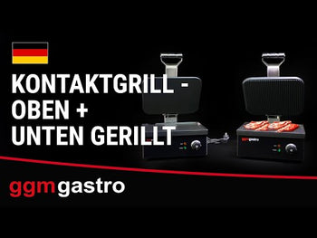 Grill kontaktowy - 2,2 kW - Ryflowana górna i dolna część - Powierzchnia grillowania: 350x330 mm - Prime Gastro