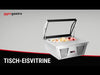 Countertop Ice Cream Display Freezer - 870mm - Static cooling - with LED lighting - for 4 x 5 litres Napoli pans - hinged glass lid