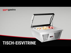 Table top ice cream display - 870 mm - static - for 4 x 5 litre ice cream containers - domed lid - lid opens to service side