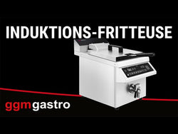 Frytownica indukcyjna jednokomorowa nastolna - 8L - 3,5kW - z kranem spustowym - sterowanie elektroniczne - z automatycznym podnoszeniem kosza