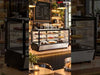 Countertop display fridge - 200L - 1220mm - Double glazing - square - with 2 adjustable chrome shelves - rear sliding glass doors