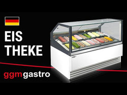 THEO ice cream counter - 1771 mm - convection - for 9 ice cream containers with a capacity of 5 liters - white