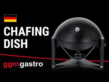 Naczynie do podgrzewania - okrągłe - z pokrywką rolowaną - czarne - Prime Gastro