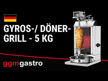 Grill elektryczny gyros/kebab- 1 palnik - maks. 5 kg - włącznie z 2 drzwiczkami na zawiasach