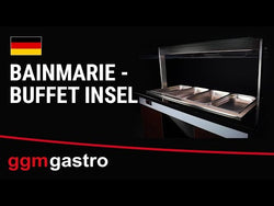 Warm buffet counter DUBLIN - 1600 mm - with bain-marie &amp; wheels - for 4x GN 1/1