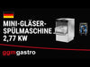 Zmywarka do szkła mini – dwuścienna – 2,77 kW – manualna – z pompą nabłyszczacza i pompą spustową