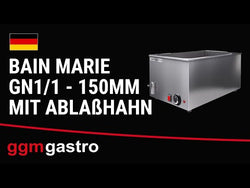 Bemar wodny elektryczny - nastawny - 1,2kW - 1x GN 1/1 o wysokości 150mm - z zaworem spustowym