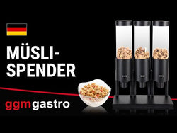 Cornflake dispenser - triple - Ø 120 mm - black - lever dispenser