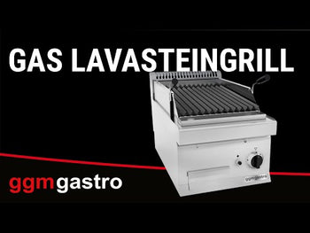 Grill gazowy z kamienia lawowego - 10,6 kW - Uchylny ruszt grillowy - Prime Gastro