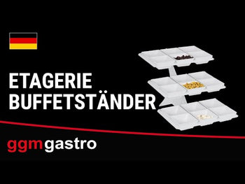 Etażerka/ Stojak bufetowy - biały - włącznie z 18 miskami z melaminy - kwadratowy - Prime Gastro