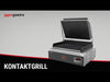 Grill kontaktowy do hamburgerów – powierzchnia grillowa: 230 x 220 mm – 1,8 kW – cyfrowy – z ryflowaną płytą górną i dolną
