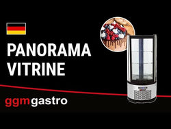 Witryna chłodnicza panoramiczna - 360L - 680mm - podwójne przeszklenie - okrągła - z 4 półkami - z oświetleniem LED