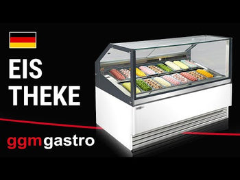 THEO ice cream counter - 1771 mm - convection - for 9 ice cream containers with a capacity of 5 liters - white