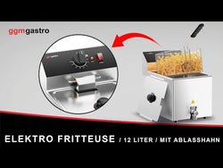 Frytownica elektryczna dwukomorowa nastolna - 12+12L - 6,5kW - z kranem spustowym