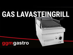 Grill gazowy z kamienia lawowego - 14 kW - Uchylny ruszt grillowy - Prime Gastro
