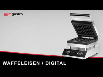 Gofrownica - pojedyncza - cyfrowa - 1,6 kW - kształt: 2 gofry brukselskie