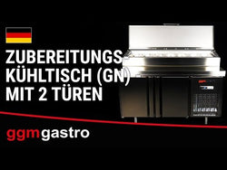 Refrigerated preparation table - 1468x700mm - with 2 doors - stainless steel extension 6x GN 1/3