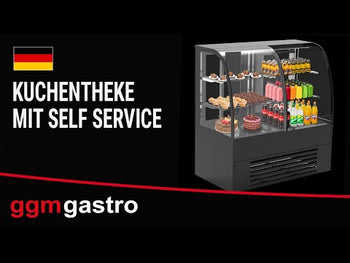 Witryny ekspozycyjne na ciasta - samoobsługowa - 1400 mm - z oświetleniem LED & 2 półkami - Prime Gastro