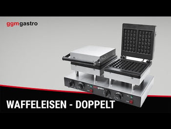 Gofrownica - Pojedyncza - 2 kW - Gofry brukselskie - Płyty do pieczenia pokryte teflonem