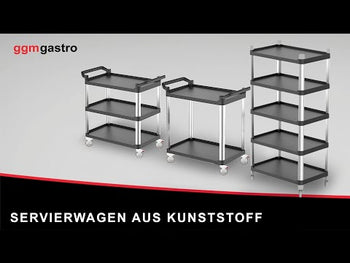 Wózek do serwowania z tworzywa sztucznego - 1020x490 mm - z 2 półkami do przechowywania - Prime Gastro