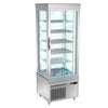 Panoramic display case – 670 mm – 430 L – with 5 shelves – silver