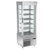 Panoramic display case – 670 mm – 430 L – with 5 shelves – silver