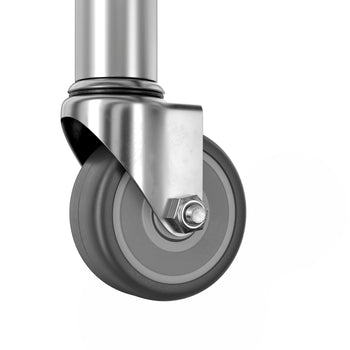 Półka ze stali nierdzewnej PREMIUM - 1000x500mm - z 4 półkami (REGULOWANYMI) - włącznie z 4 kółkami - Prime Gastro