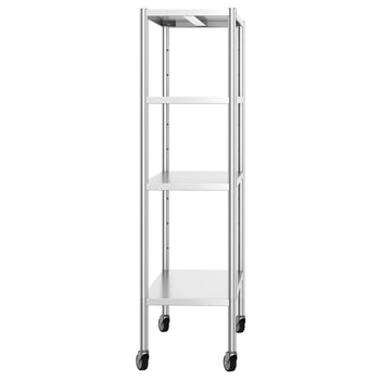 Półka ze stali nierdzewnej PREMIUM - 1800x500mm - z 4 półkami (REGULOWANY) - włącznie z 4 kółkami - Prime Gastro