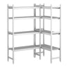 Zestaw regałów – kształt: L – aluminium – głębokość: 460 mm – nośność: 600 kg