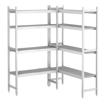 Aluminium Shelf Set - L-shape - Installation depth: 460mm - Load capacity: 600kg