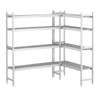 Zestaw regałów – kształt: L – aluminium – głębokość: 360 mm – nośność: 600 kg