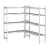 Zestaw regałów – kształt: L – aluminium – głębokość: 460 mm – nośność: 600 kg – z 2 regałami