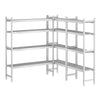 Zestaw regałów – kształt: L – aluminium – głębokość: 360 mm – nośność: 600 kg – z 3 regałami