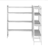 Zestaw regałów – kształt: L – aluminium – głębokość: 460 mm – nośność: 600 kg – z 3 regałami