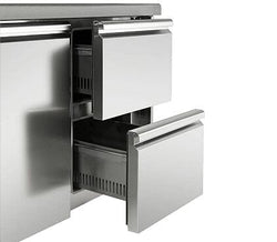 Stół chłodniczy PREMIUM - 1365x700mm - 368L - front Czarny - z 6 szufladami