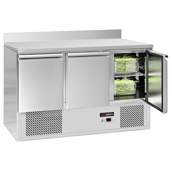Stół chłodniczy ECO - 1370x700 mm - z 3 drzwiami & z panelem tylnym - Prime Gastro