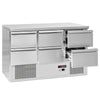 Stół chłodniczy PREMIUM - 1365x700mm - 368L - front Czarny - z 6 szufladami