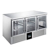 Stół chłodniczy PREMIUM – 1370 x 700 mm – z 3 drzwiami szklanymi
