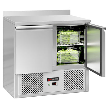 Stół chłodniczy ECO - 900x700 mm - z 2 drzwiami & z panelem tylnym - Prime Gastro