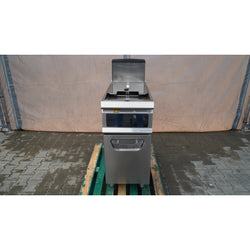 Frytownica gazowa jednokomorowa stacjonarna na szafce - 20L - 17,5kW - z systemem filtrowania oleju