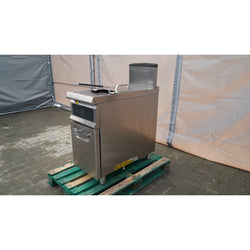 Frytownica gazowa jednokomorowa stacjonarna na szafce - 20L - 17,5kW - z systemem filtrowania oleju