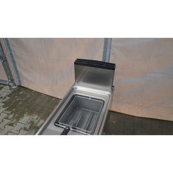 Frytownica gazowa jednokomorowa stacjonarna na szafce - 20L - 17,5kW - z systemem filtrowania oleju