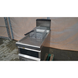 Frytownica gazowa jednokomorowa stacjonarna na szafce - 20L - 17,5kW - z systemem filtrowania oleju
