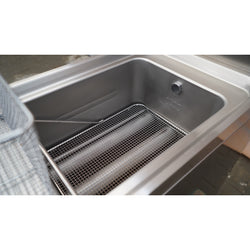 Frytownica gazowa jednokomorowa stacjonarna na szafce - 20L - 17,5kW - z systemem filtrowania oleju