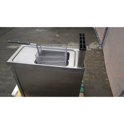 Frytownica gazowa jednokomorowa stacjonarna na szafce - 20L - 17,5kW - z systemem filtrowania oleju