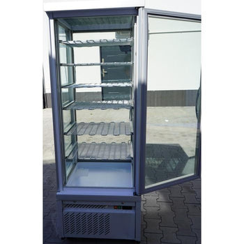 Witryna mroźnicza panoramiczna - 430 litrów - 670 mm - 6 półek - srebrna - Prime Gastro