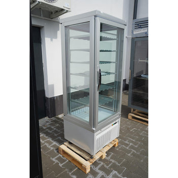 Witryna mroźnicza panoramiczna - 430 litrów - 670 mm - 6 półek - srebrna - Prime Gastro