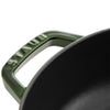 STAUB | SPECIALITIES – Wok z pokrywką szklaną – Ø 300 mm – żeliwo – kolor zielony bazyliowy
