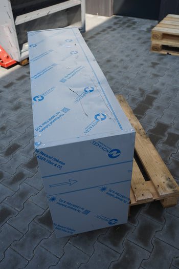 Szafka ścienna ze stali nierdzewnej - 1400x400 mm - z przesuwanymi szklanymi drzwiami - 650 mm wysokości - Prime Gastro