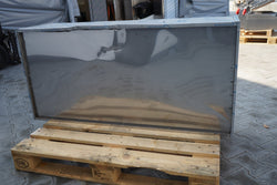 Szafka ścienna ze stali nierdzewnej - 1400x400 mm - z przesuwanymi szklanymi drzwiami - 650 mm wysokości